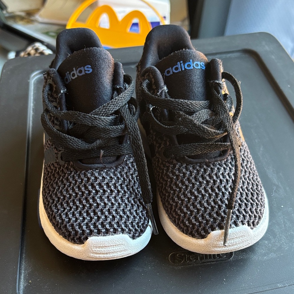 Adidas Kids Black and Gray Sneakers